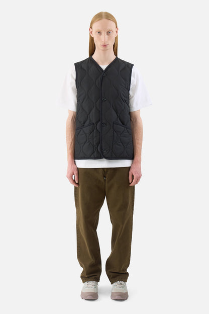 Military Button V Neck Down Vest