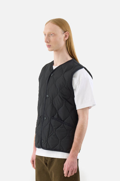 Military Button V Neck Down Vest