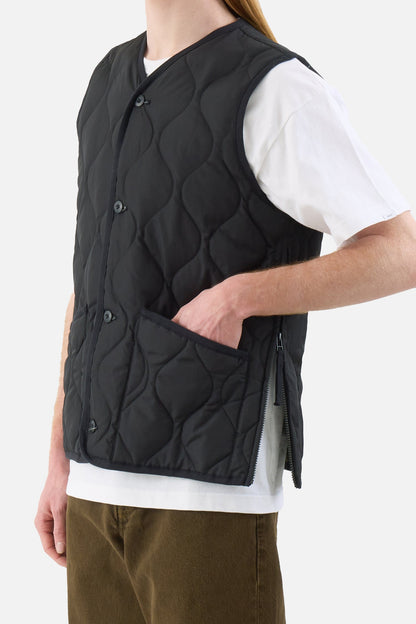 Military Button V Neck Down Vest