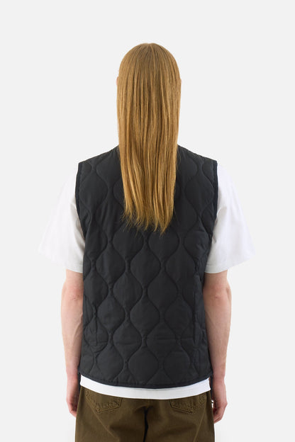 Military Button V Neck Down Vest