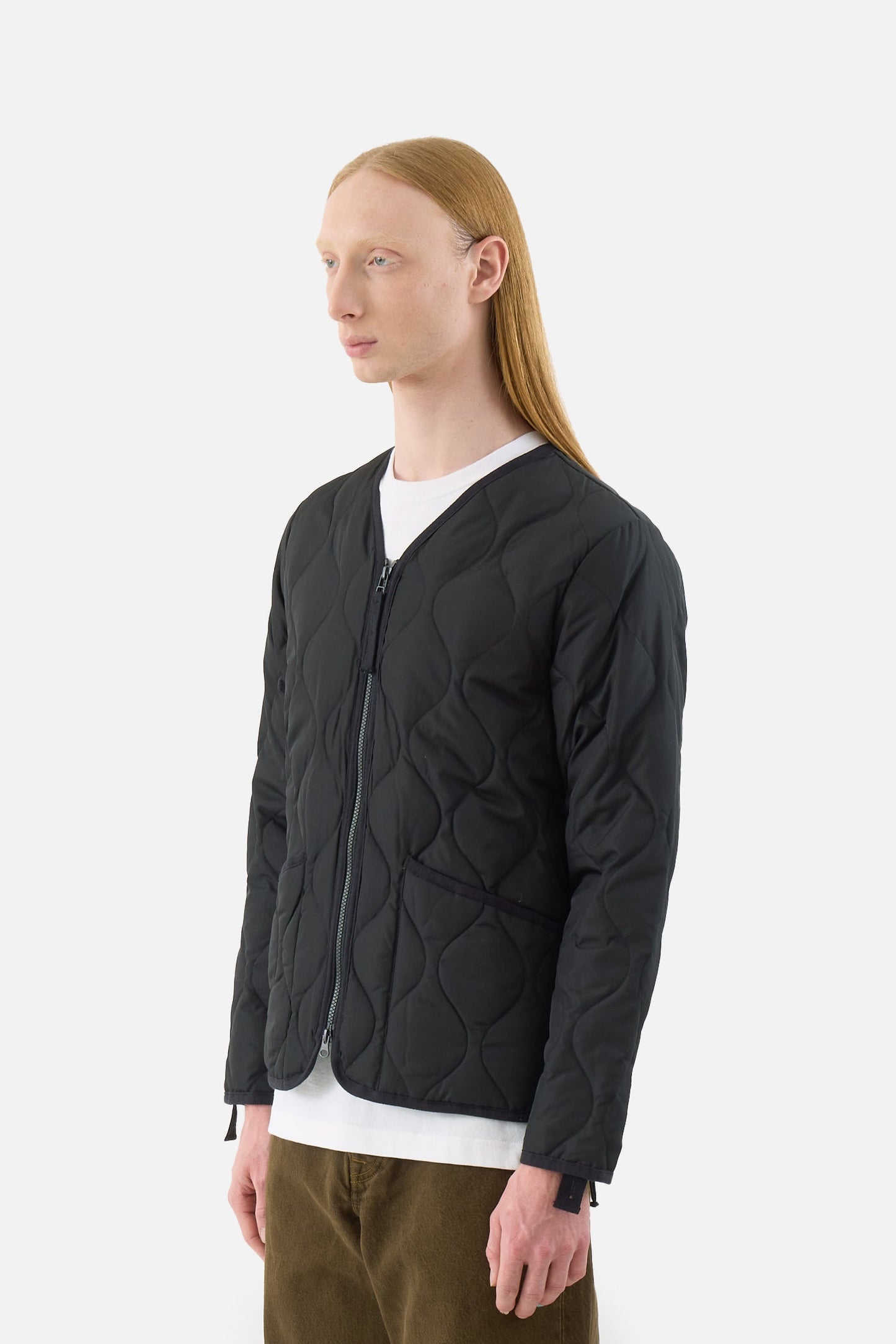 Military Zip V-Neck Jacket